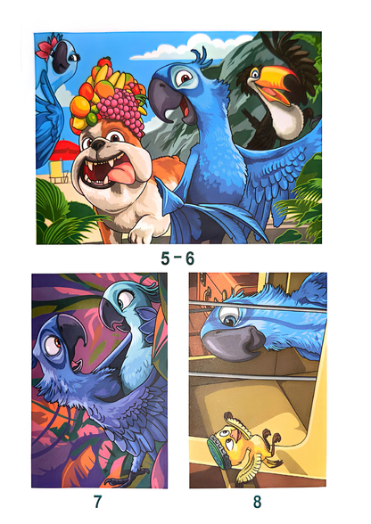Favorite Cartoons Mystery Coloring Book | Cute Animal Adventures Color by Number | Digital PDF Download