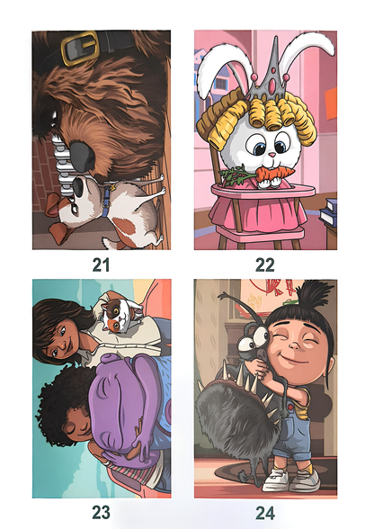 Favorite Cartoons Mystery Coloring Book | Cute Animal Adventures Color by Number | Digital PDF Download