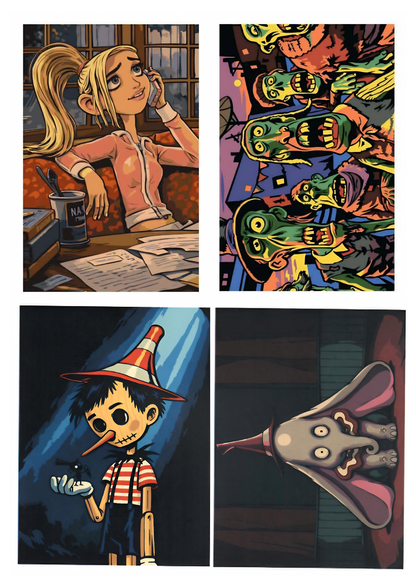 Mix Cartoon Mystery Color By Number Book | 50+ Hidden Picture Coloring Pages | Digital PDF Coloring Book for Adults & Teens