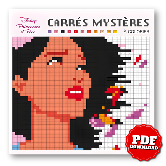 Disney Princesses & Fairies – Magic Squares Pixel Art Coloring Book