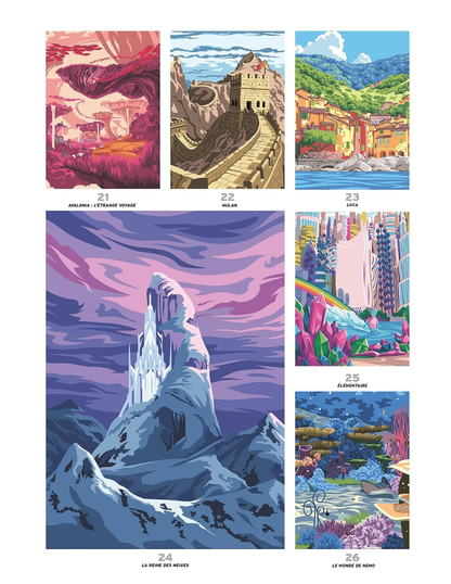 Mystery Landscape Coloring Book PDF – Color by Number | Beautiful Fantasy Scenery | Printable Digital Download