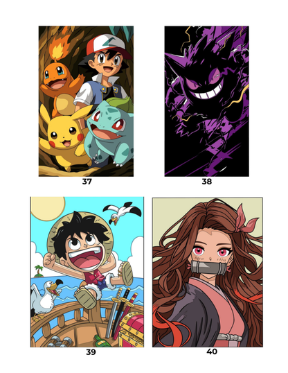 Mix Anime Cartoons Mystery Coloring Book PDF | Digital Download Color by Number Pages