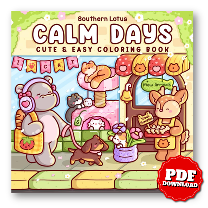 Calm Days Coloring Book | Cute & Easy Relaxing Pages for Kids