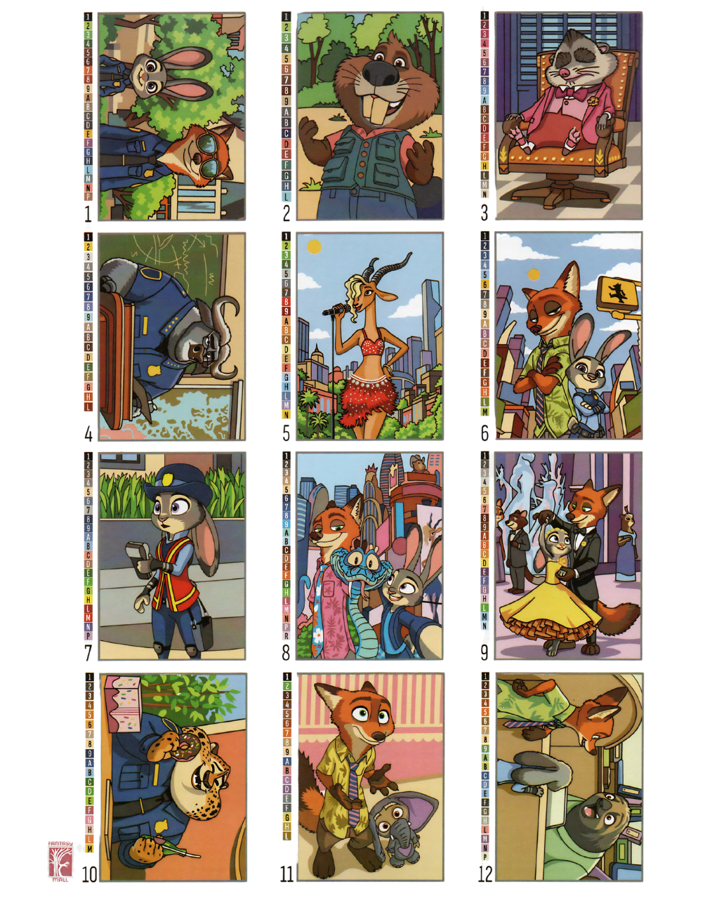 Zootopia Mystery Color By Number Book | Printable PDF Coloring Pages | Digital Coloring Book | Instant Download