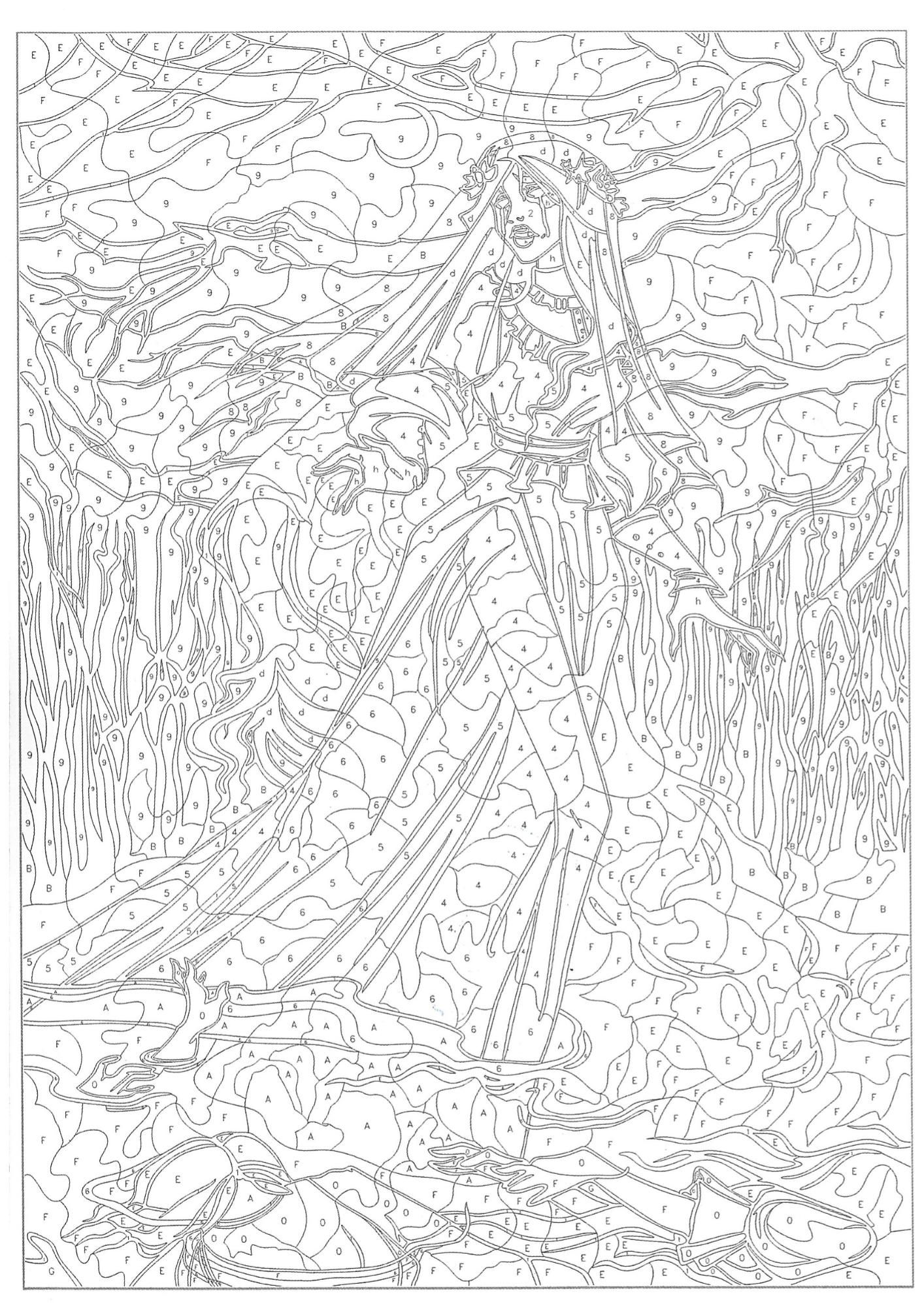 Fantasy Fairy Tales Color by Number Book | Mermaid Coloring Book | Printable PDF | Instant Digital Download