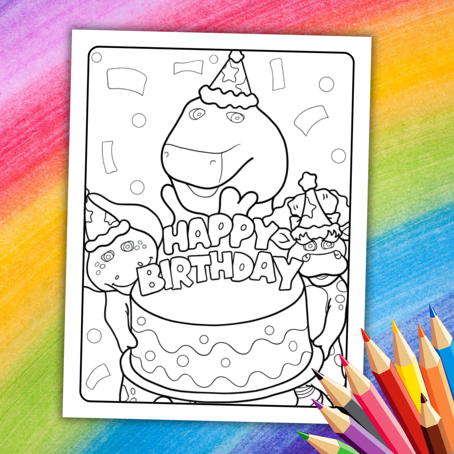 Barney Coloring Book | 19 Printable Pages of Fun & Friendship