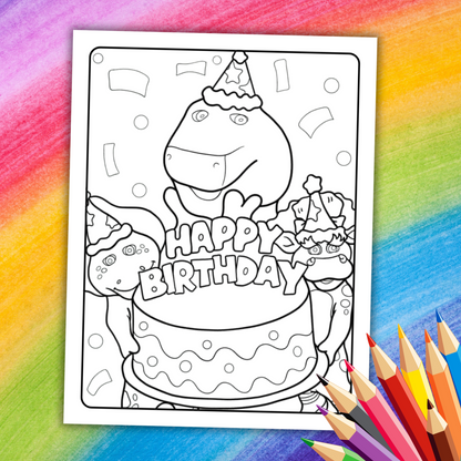 Barney Coloring Book | 19 Printable Pages of Fun & Friendship