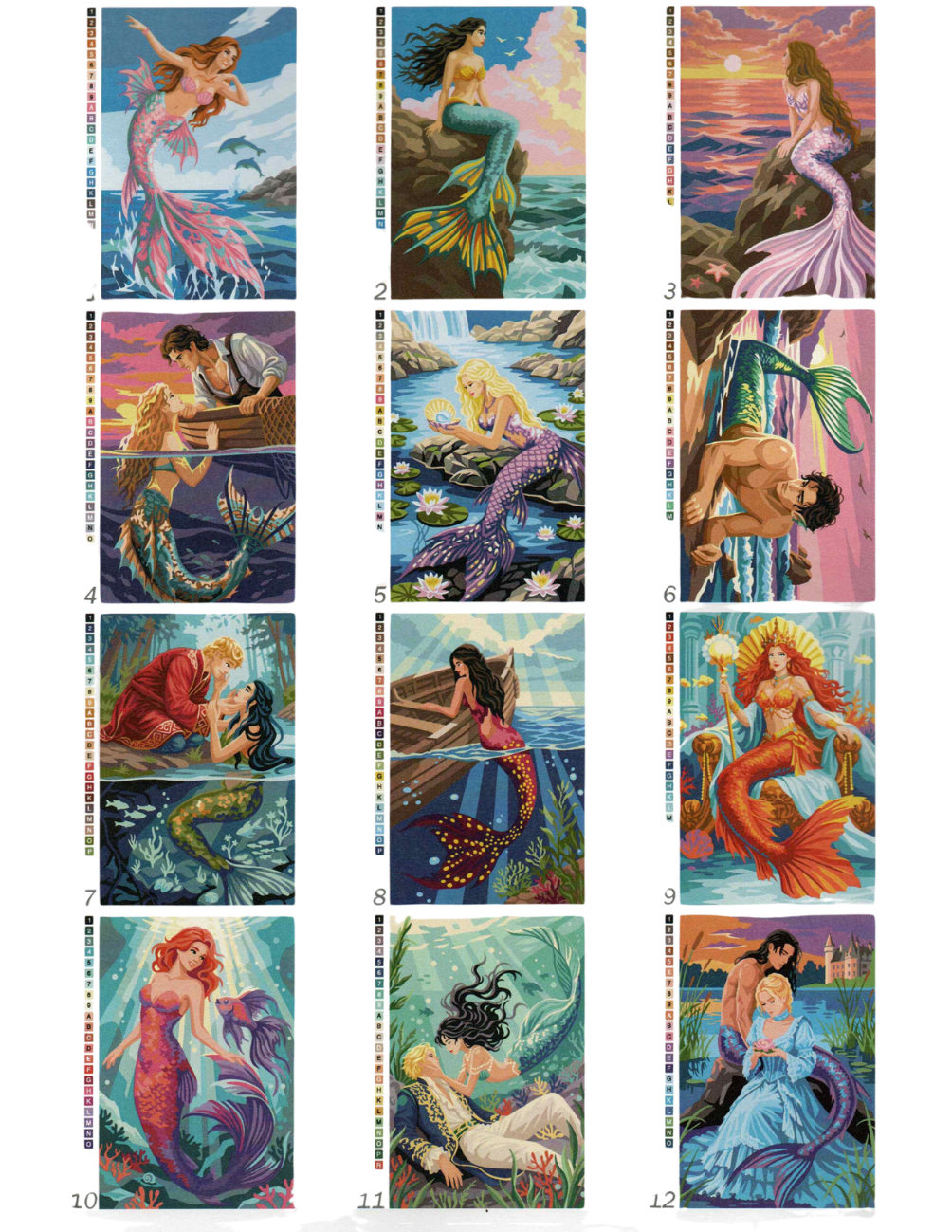 Mermaid Mystery Coloring Book | Color by Number | Fantasy Mermaid Coloring Pages | Printable PDF | Digital Download