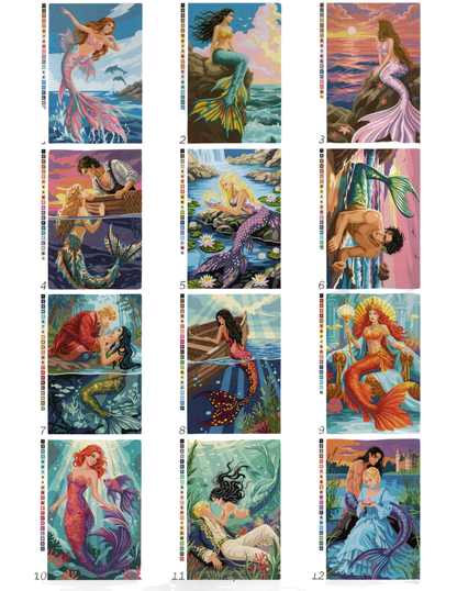 Mermaid Mystery Coloring Book | Color by Number | Fantasy Mermaid Coloring Pages | Printable PDF | Digital Download
