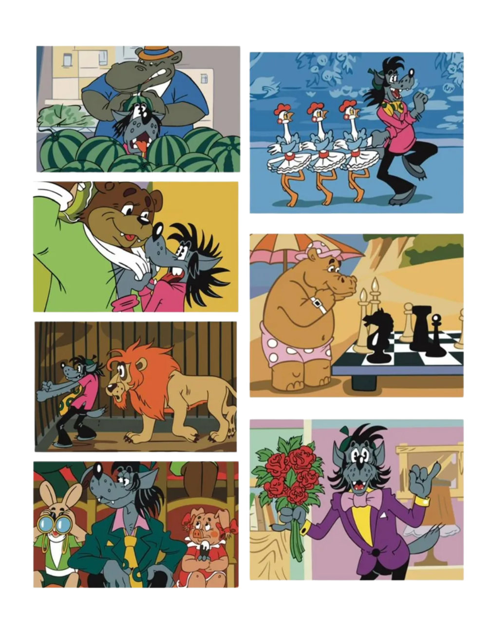 Oh, That Wolf! Mystery Color by Number Coloring Book | Printable PDF | Cartoon Coloring Pages | Instant Digital Download