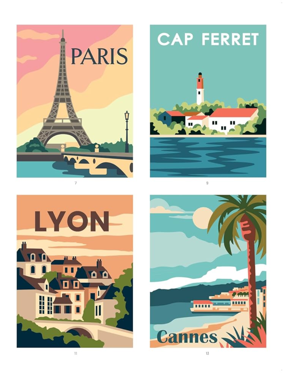 France Mystery Coloring Book PDF – 40 Travel Color by Number Pages | French Landscapes & Cityscapes