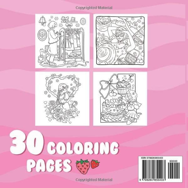 Aesthetic Girls: Cute & Coquette Coloring Book for Adults & Teens Featuring Cozy & Girly Activities for Relaxation