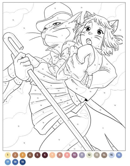Ghibli-Inspired Mystery Coloring Book PDF – Color by Number Printable (50 Enchanted Scenes)