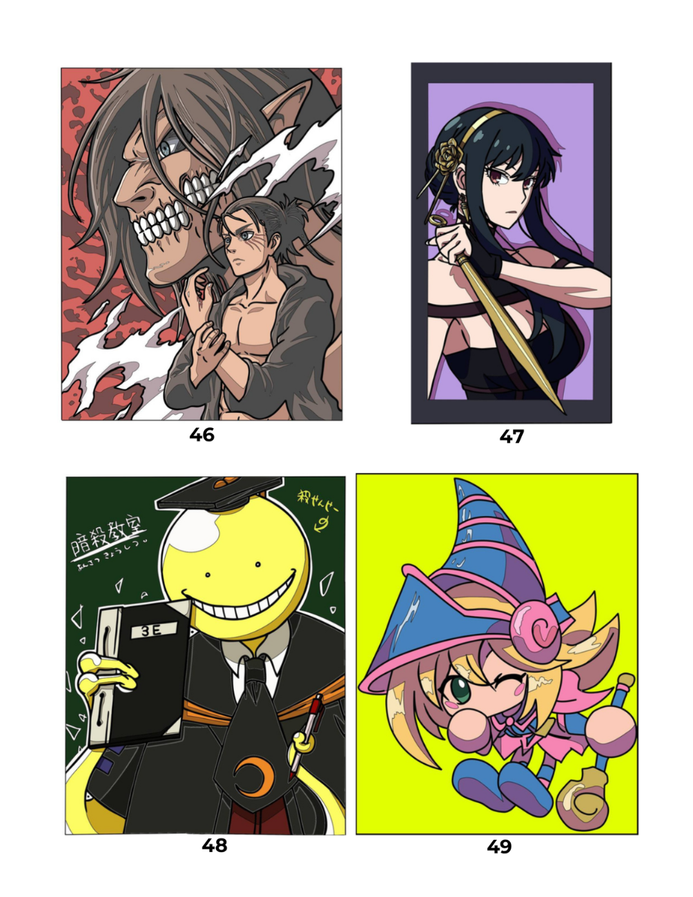 Mix Anime Cartoons Mystery Coloring Book PDF | Digital Download Color by Number Pages