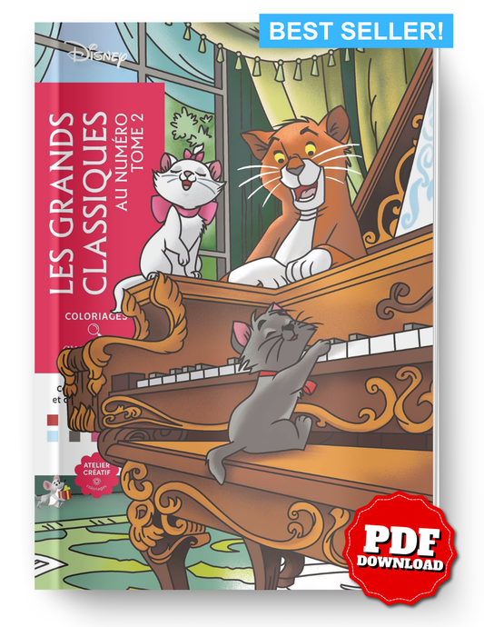 Color by Number – Great Classics Volume 2 | Mystery Coloring Book PDF | Printable Cat Coloring Pages for Adults
