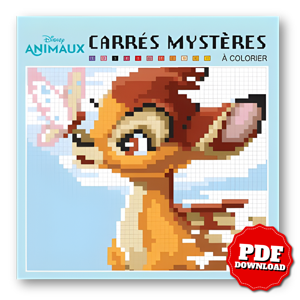 Disney Animals – Mystery Squares Pixel Art Coloring Book