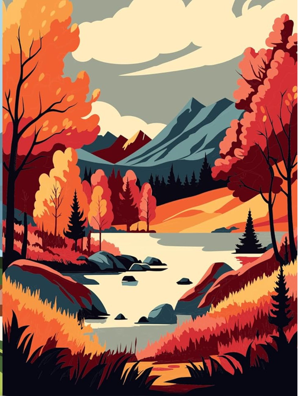 Mystery Coloring Book – French Countryside Landscapes PDF | 40 Color by Number Pages | Digital Download