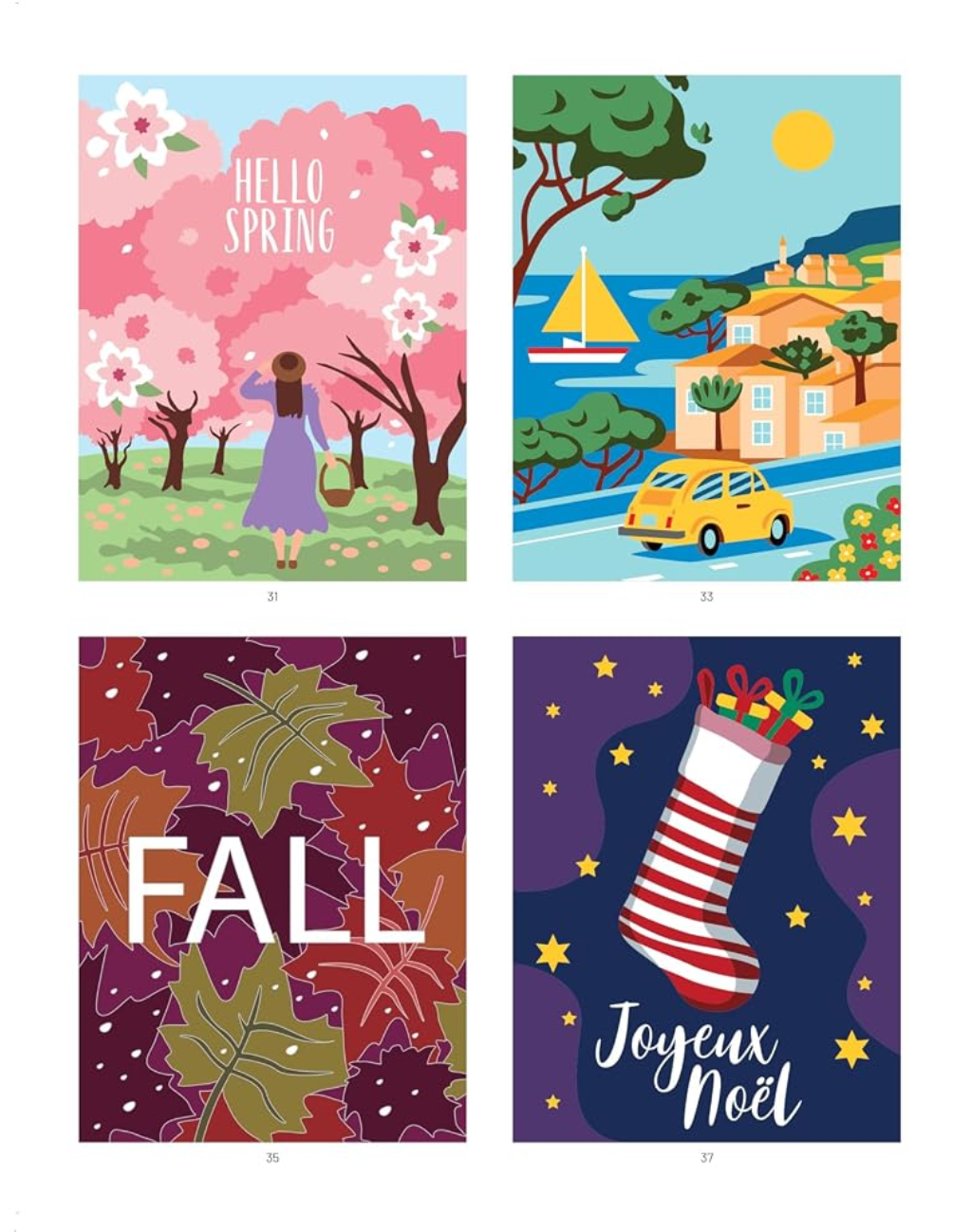 Four Seasons Mystery Coloring Book PDF | 40 Color by Number Pages | Spring Summer Autumn Winter | Printable Digital Download