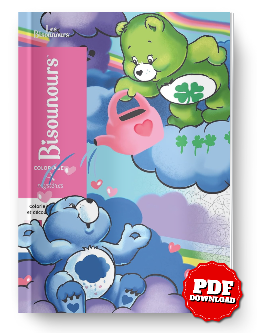 Bisounours Color by Number – Care Bears Coloring Book – Cute Cartoon Activity – Digital Download