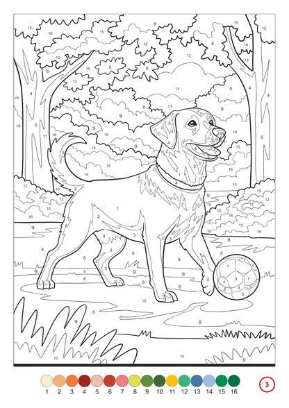 Cute Dogs Color by Number | 100 Adorable Puppy Coloring Pages | Printable PDF | Instant Digital Download | Premium Coloring Book