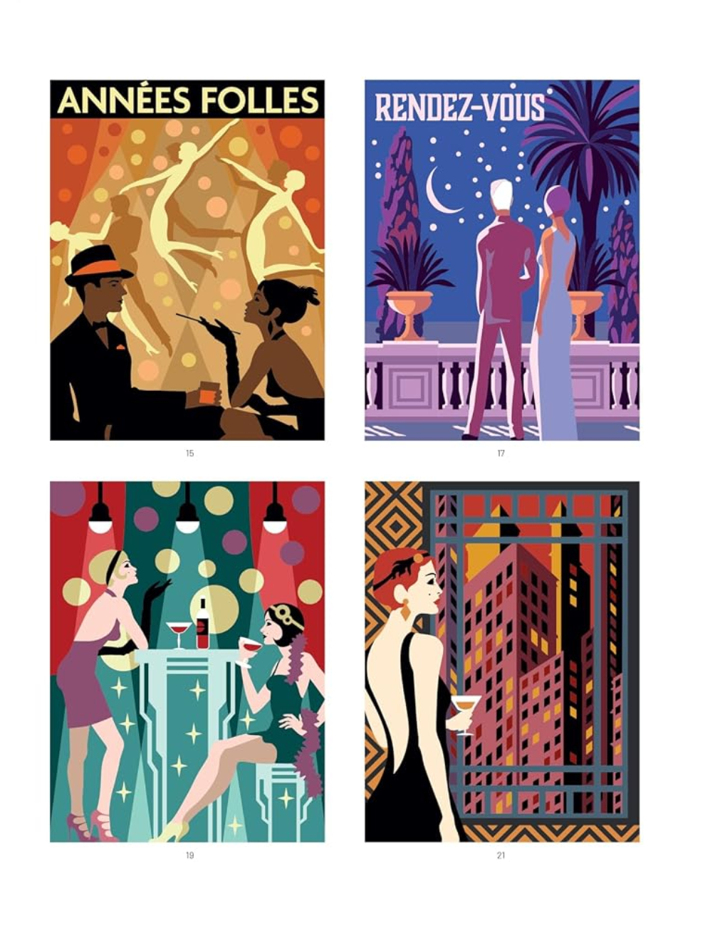 Incroyables Années Folles – Art Deco Mystery Coloring Book PDF | 40 Color-by-Number Pages