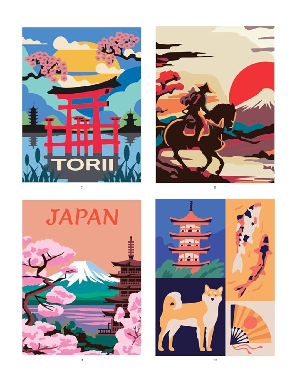 Japan Mystery Coloring Book PDF – 40 Color by Number Pages | Japanese Culture & Travel Coloring