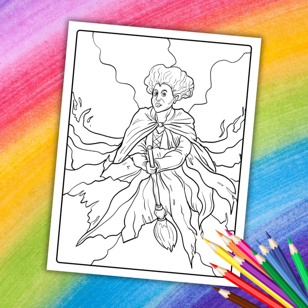 Hocus Pocus Coloring Pages | 26 Printable Halloween Sheets for Kids & Adults
