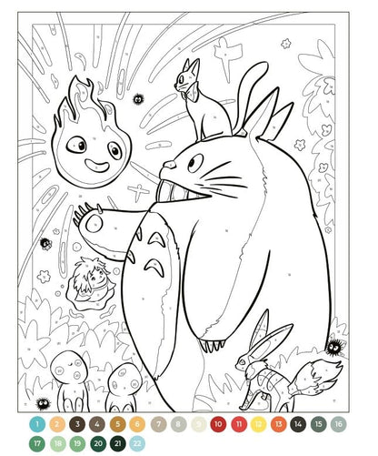 Color by Number Ghibli – Studio Ghibli Color by Number – Miyazaki Coloring Book – Creative Hobbies and Activities – Digital Download
