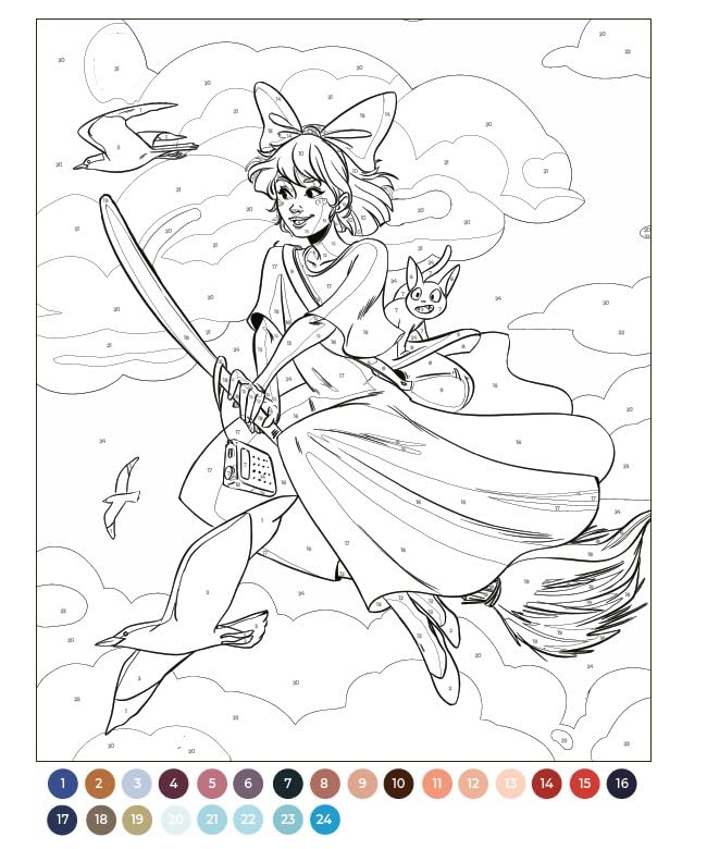 Color by Number Ghibli – Studio Ghibli Color by Number – Miyazaki Coloring Book – Creative Hobbies and Activities – Digital Download