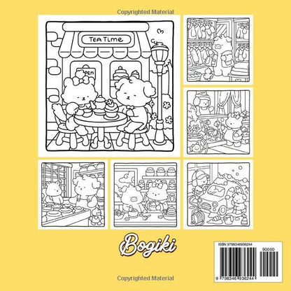 Cuddle Buddies: Cute and Calming Coloring Pages of Fuzzy Animal Friends in Cozy Scenarios for Teens and Adults