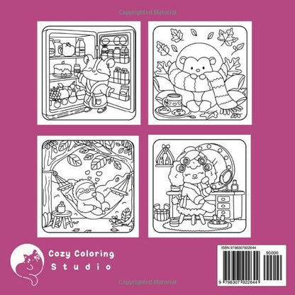 Comfy Time: A Cute & Cozy Coloring Book for Adults and Teens Featuring Adorable Animal Characters in Relaxation & Self-Care Moments