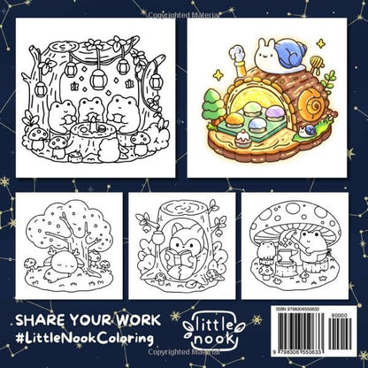 Cozy Woodland Nooks: Cute Animals in Magical & Hygge Forest, Garden, Plant and Nature Scenes - A Simply Whimsical Coloring Book