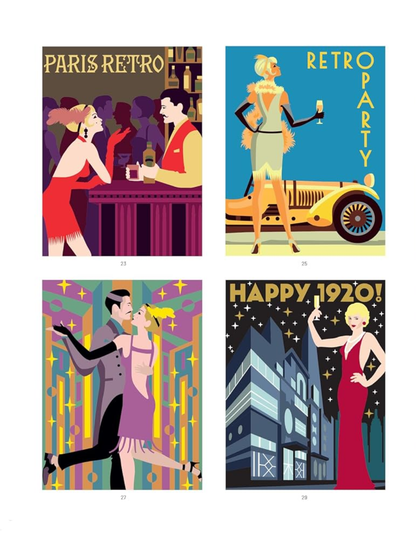 Incroyables Années Folles – Art Deco Mystery Coloring Book PDF | 40 Color-by-Number Pages
