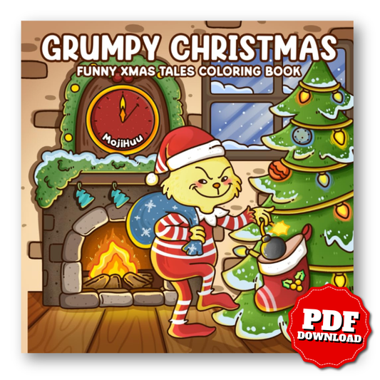 Grumpy Christmas – Funny Xmas Tales Coloring Book | Holiday PDF Download