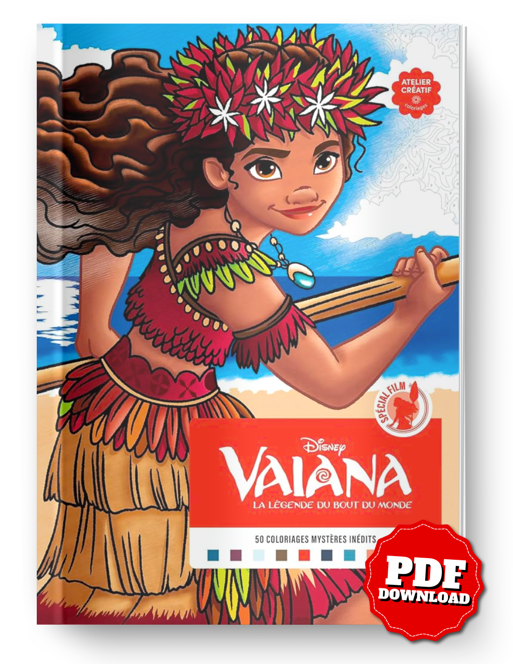 Disney Moana Mystery Coloring Book | 50 Scenes | Printable PDF & iPad Color-by-Number