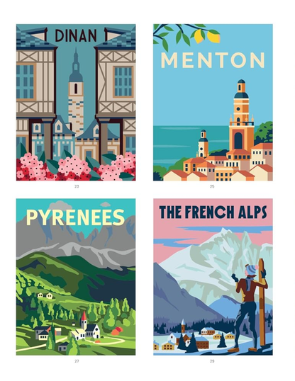 France Mystery Coloring Book PDF – 40 Travel Color by Number Pages | French Landscapes & Cityscapes