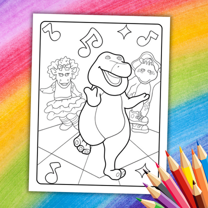 Barney Coloring Book | 19 Printable Pages of Fun & Friendship