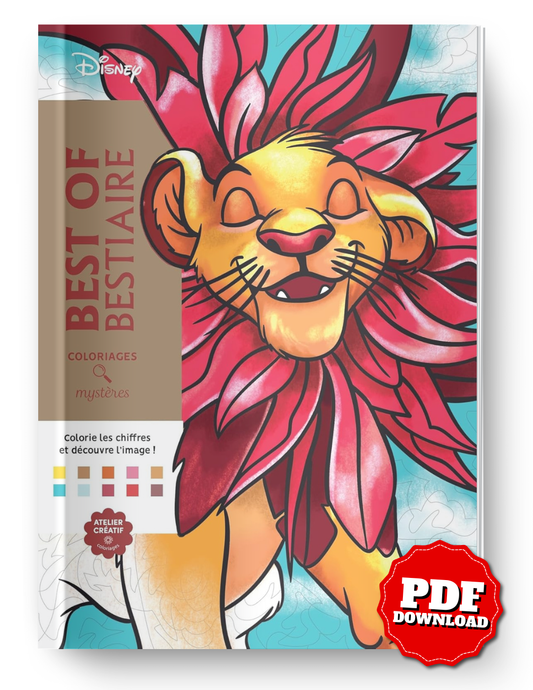 Disney Mystery Coloring – Best of Beasts – Color by Number Book – Digital Download