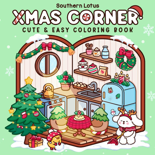 Xmas Corner Coloring Book | Cute & Easy Holiday Pages