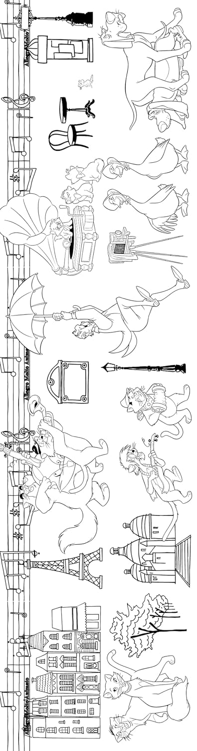Cute Characters Coloring Bookmarks – 40 Printable Border-Style Designs (PDF)