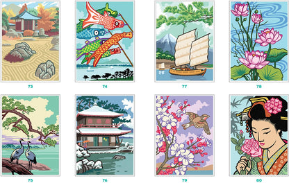 Japan Treasures Mystery Color By Number Book | Japanese Landscapes & Hidden Picture Coloring Book | Printable PDF Coloring Pages for Adults & Teens