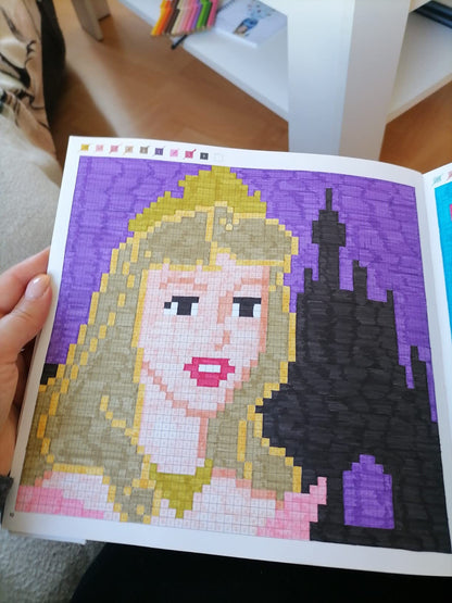 Disney Princesses & Fairies – Magic Squares Pixel Art Coloring Book