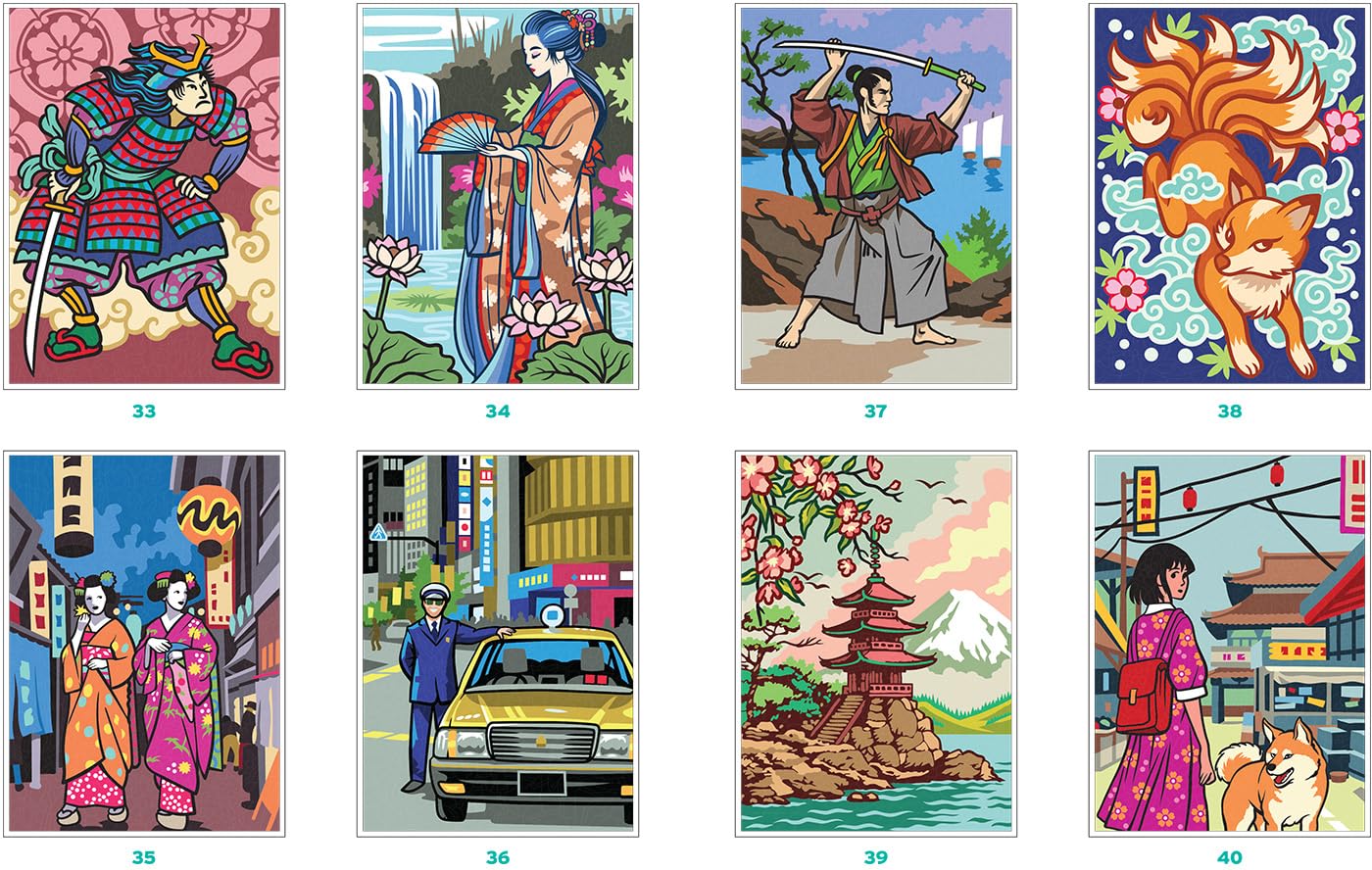 Japan Treasures Mystery Color By Number Book | Japanese Landscapes & Hidden Picture Coloring Book | Printable PDF Coloring Pages for Adults & Teens