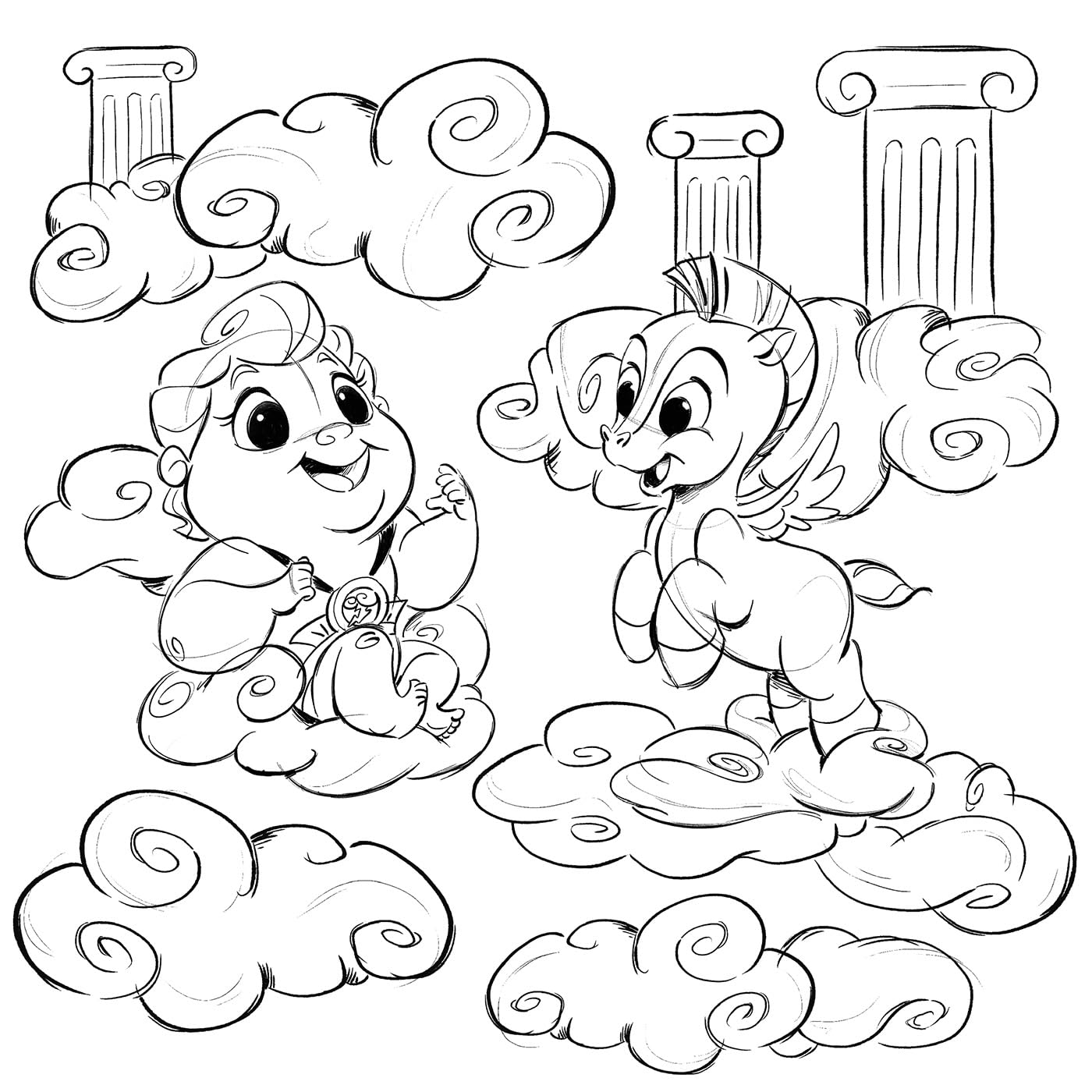 Little Dolls – Art Therapy Coloring Book | Soft & Dreamy Square Coloring Pages for Relaxation (PDF Download)