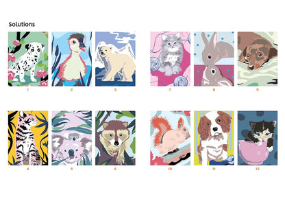 Mystery Color-by-Number – Adorable Animals Coloring Book (PDF)