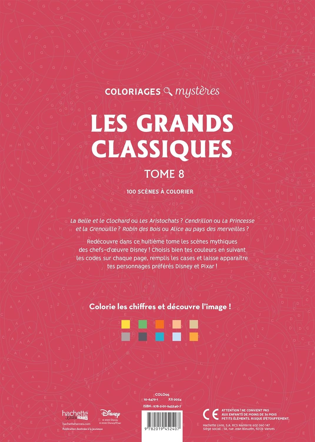 Disney Classic Characters – Mystery Color by Number Coloring Book Vol. 8