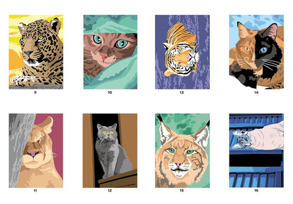 Cats & Felines Color by Number Book PDF – 100 Mystery Coloring Pages for Adults & Teens | Printable & iPad Coloring