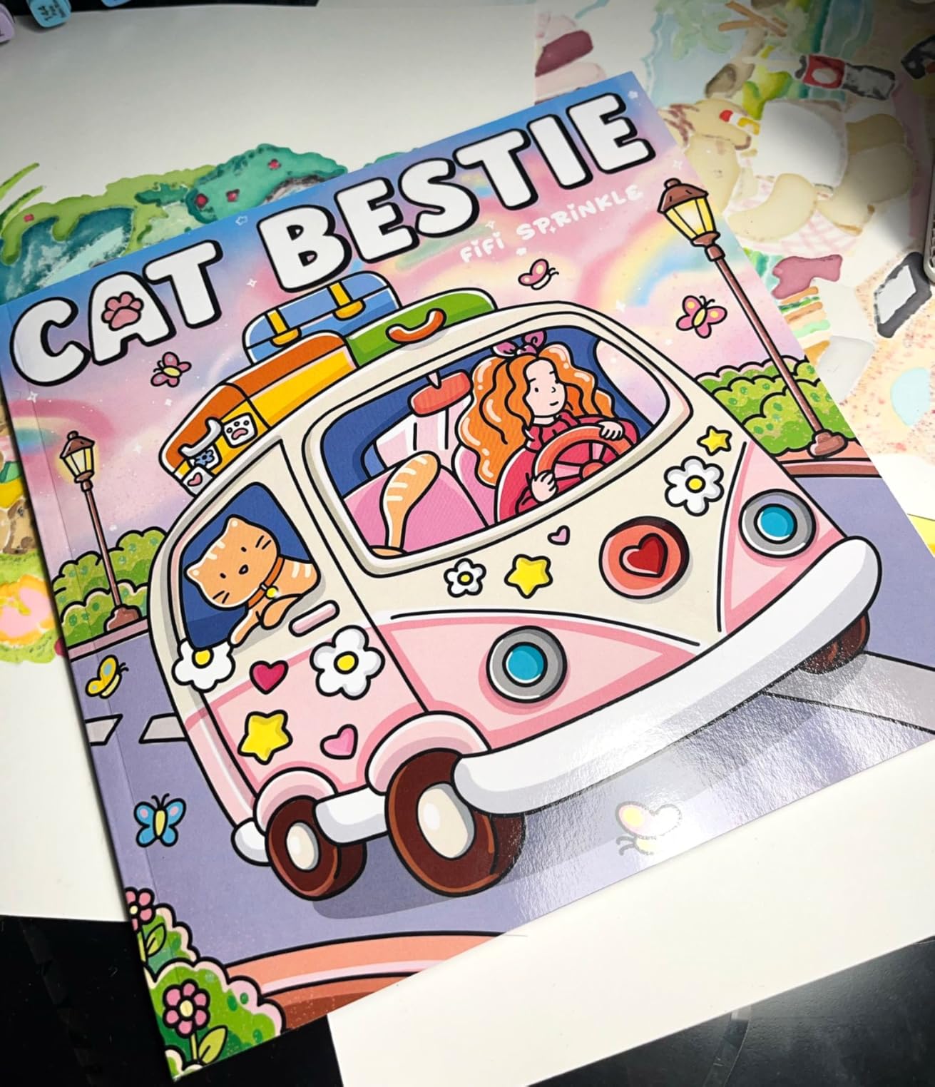 Cat Bestie: Cozy Coloring Book for Adults and Teens Featuring Comfy Life with Cute Cat and Girl Moments