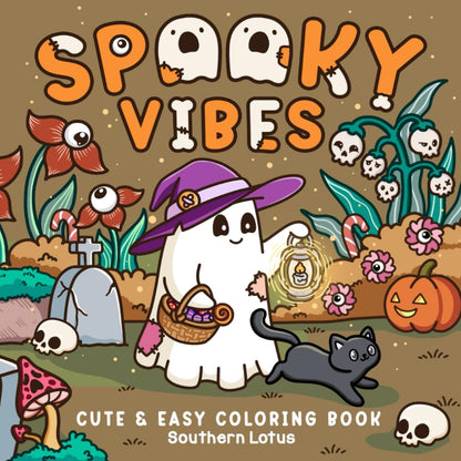Spooky Vibes Coloring Book | Cute & Easy Halloween Pages for Kids