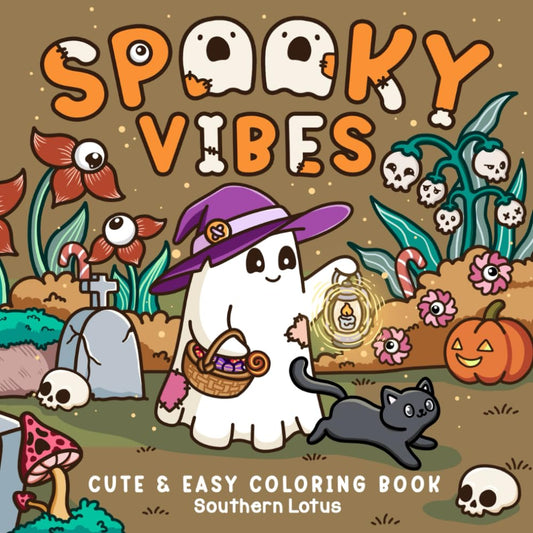 Spooky Vibes Coloring Book | Cute & Easy Halloween Pages for Kids
